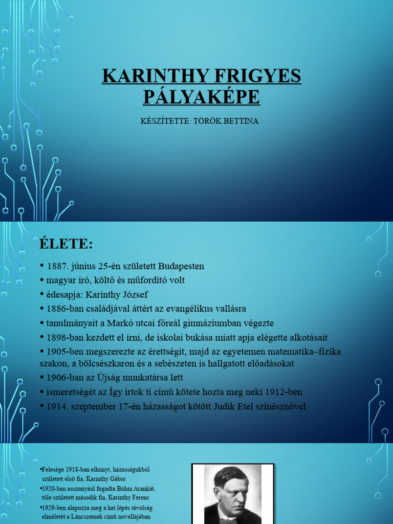 Karinthy Frigyes Pályaképe | PDF