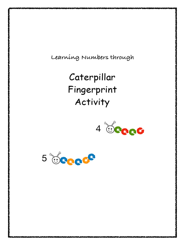 Caterpillar Fingerprint Activity 4 5 Learning Numbers Through PDF