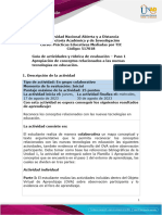 Guia de Actividades y Rúbrica de Evaluación - Paso 1 - Apropiación de Conceptos Relacionados A Las Nuevas Tecnologías en Educación