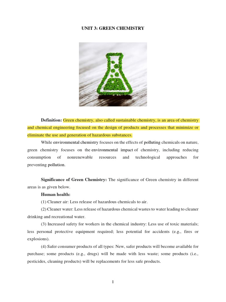 Green Chemistry | PDF | Supercritical Fluid | Green Chemistry