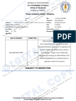 Electronic Business Permit - Renewal: Subject To Inspection