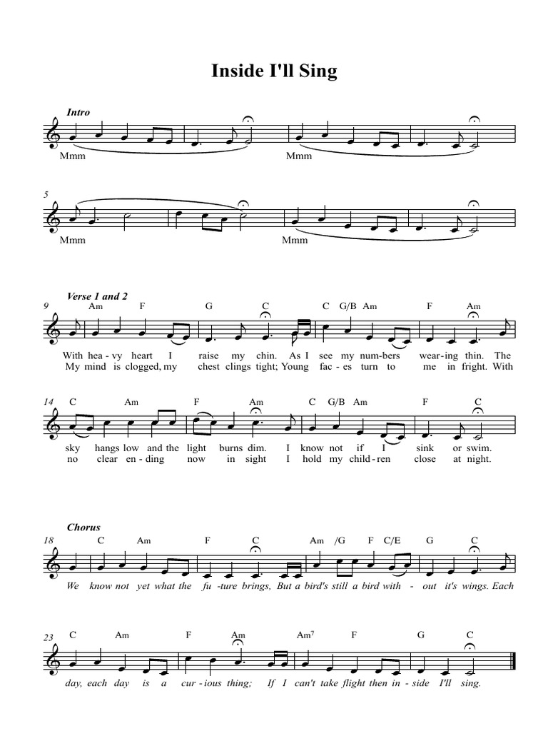 Inside I'll Sing - Full Score | PDF