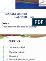 Documentația Sistemului de Management al Calității