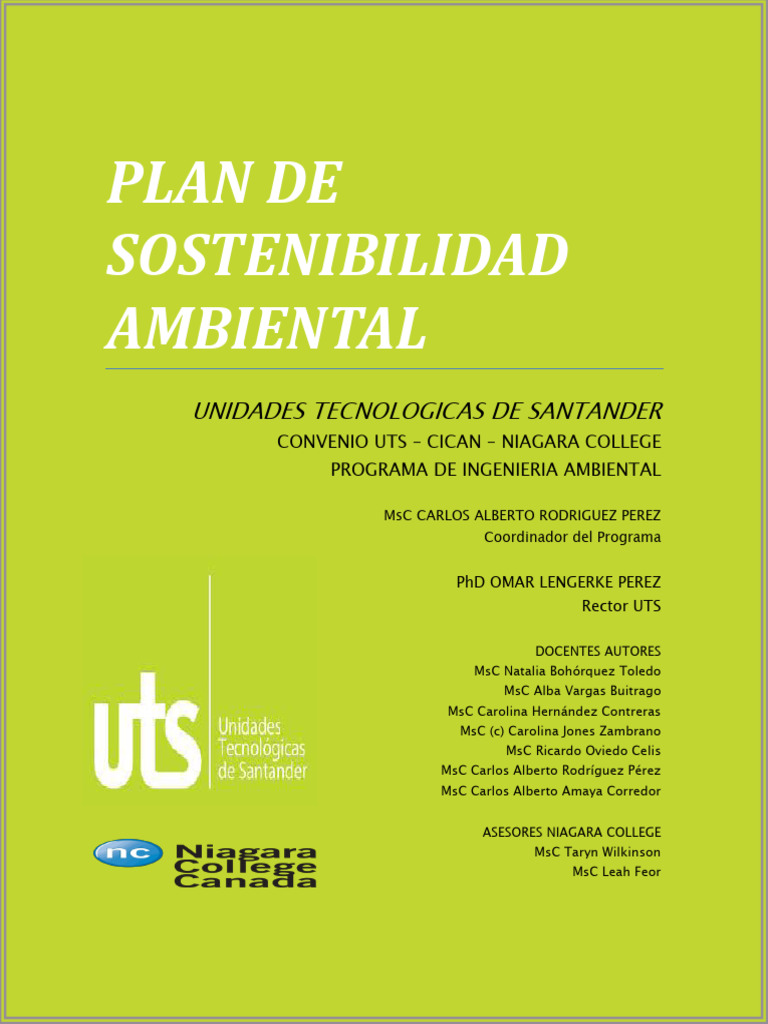 Plan de Sostenibilidad Ambiental UTS | PDF | Sustentabilidad | Plan de ...
