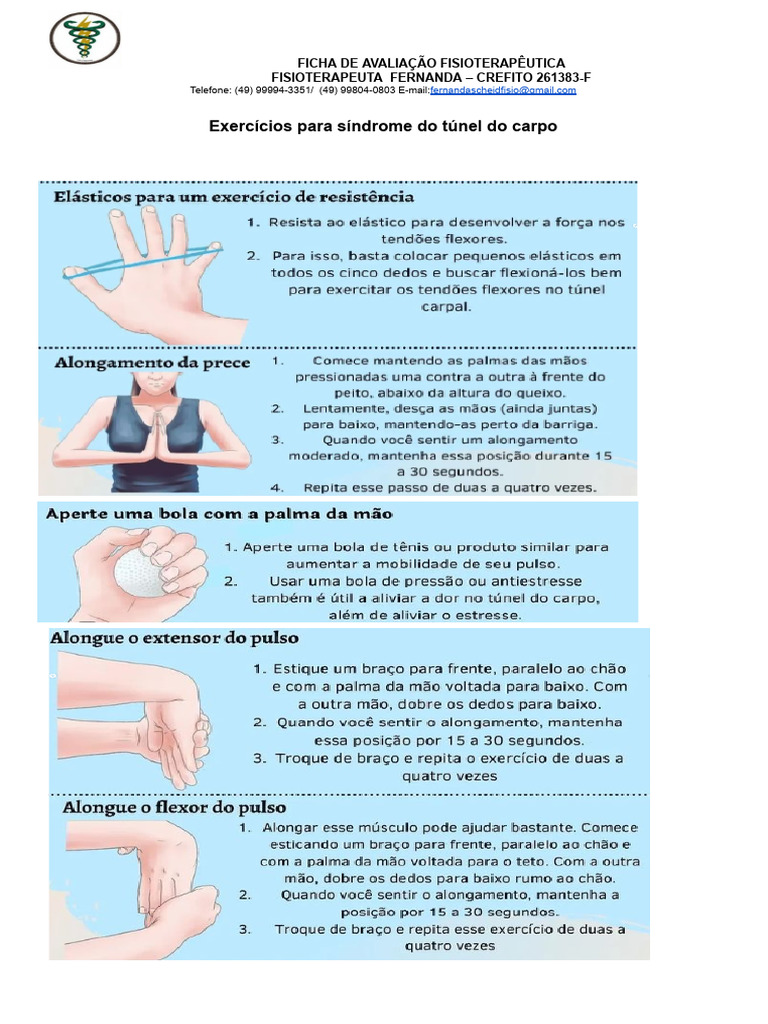 Exercicios para Sindrome Do Tunel Do Carpo | PDF