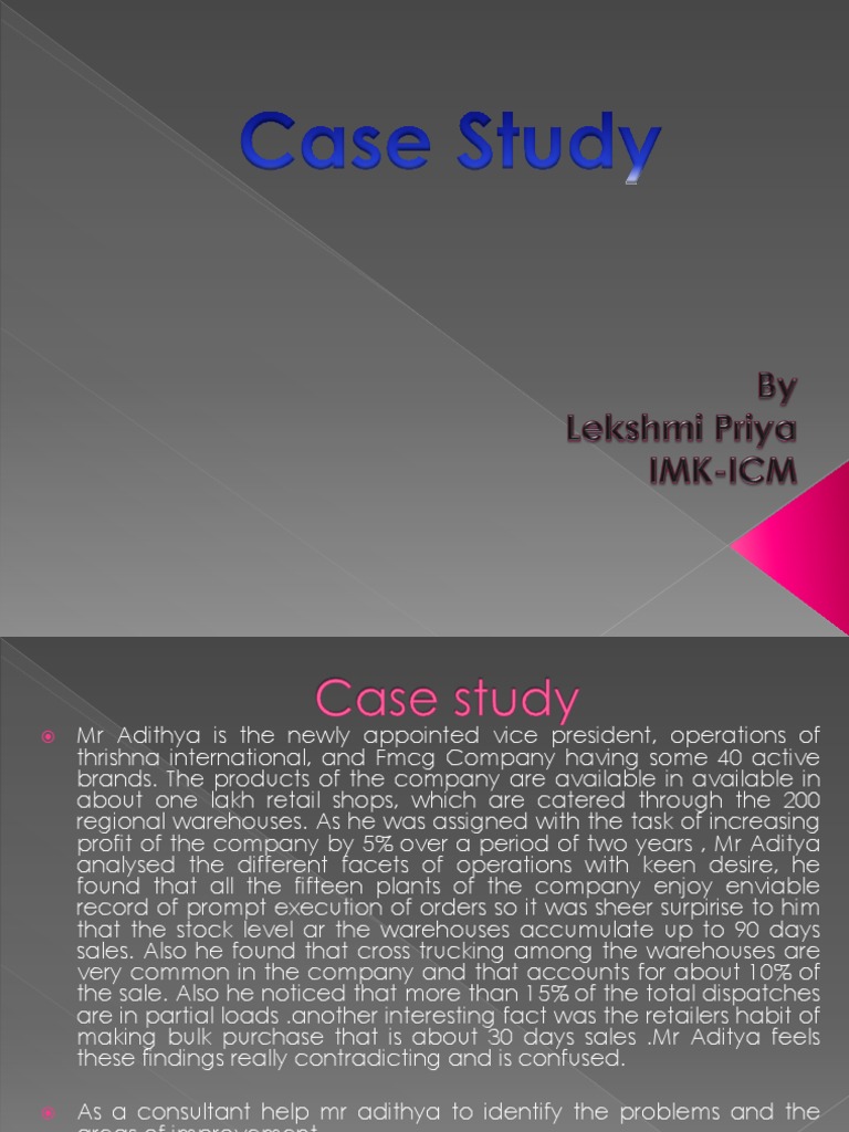 Operations case study with solution image