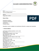 Ficha de Avaliacao Cardiorrespiratoria