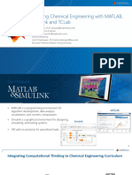 Teaching Chemical Engineering With Matlab Simulink and Tclab