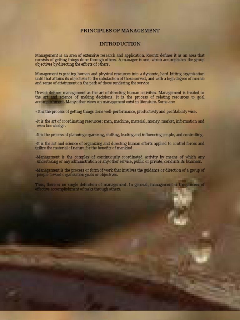 Principles of Management Overview | PDF | Statistics | Business Process
