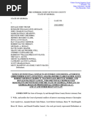 Willis Flags Lawyer Conflicts 092023 Notice
