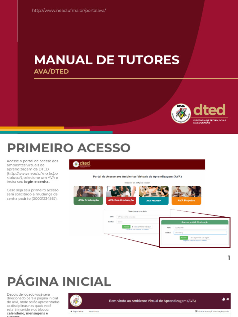 Guia Completo para Tutores do AVA DTED | PDF | Questionário | Informática