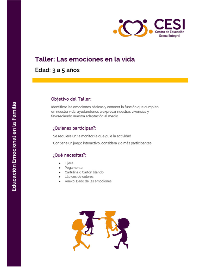Taller de Emociones para Niños | PDF | Las emociones | Inteligencia ...
