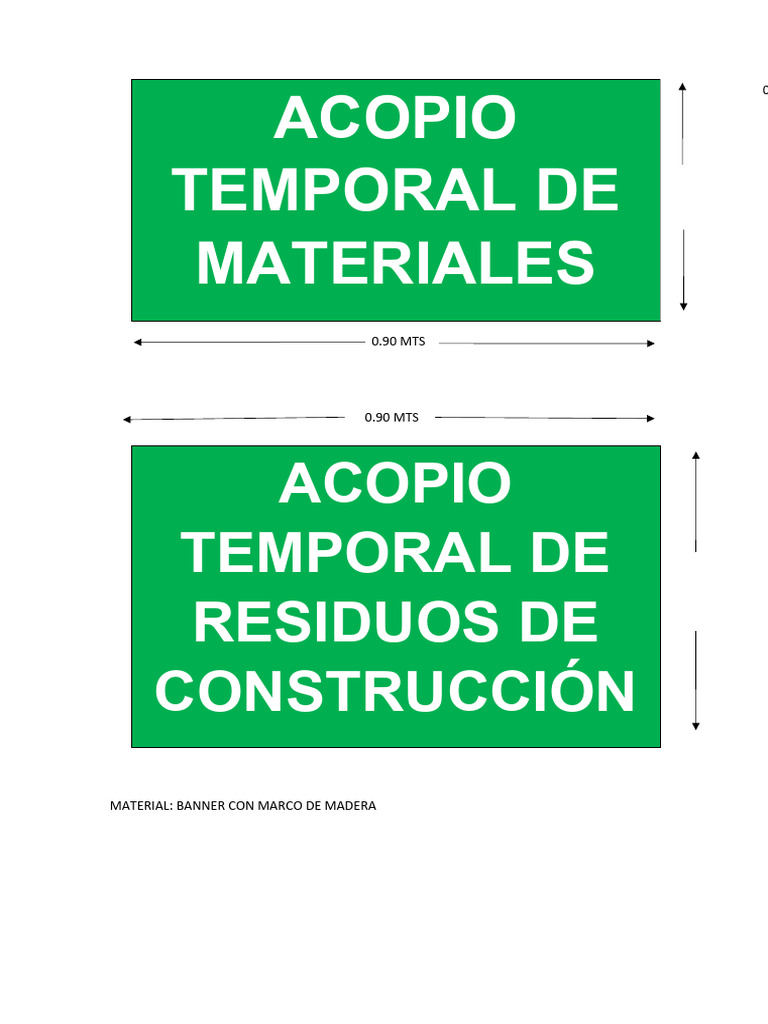 Señalización de Acopio Temporal de Materiales | PDF