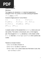 Complex Numbers Additional Notes 1