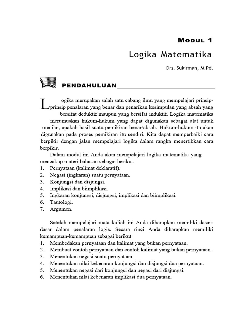 Dasar-Dasar Logika Matematika | PDF | Kajian Bahasa Asing