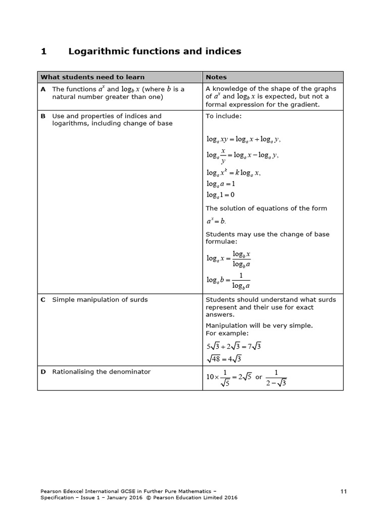 International GCSE in Further Pure Mathematics Spec | PDF ...