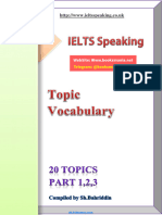Topic Vocabulary For Ielts