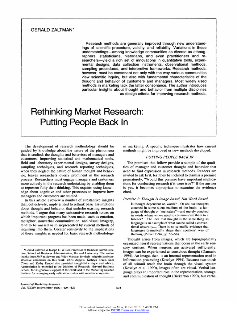 Rethinking Market Research Methods | PDF | Thought | Statistics