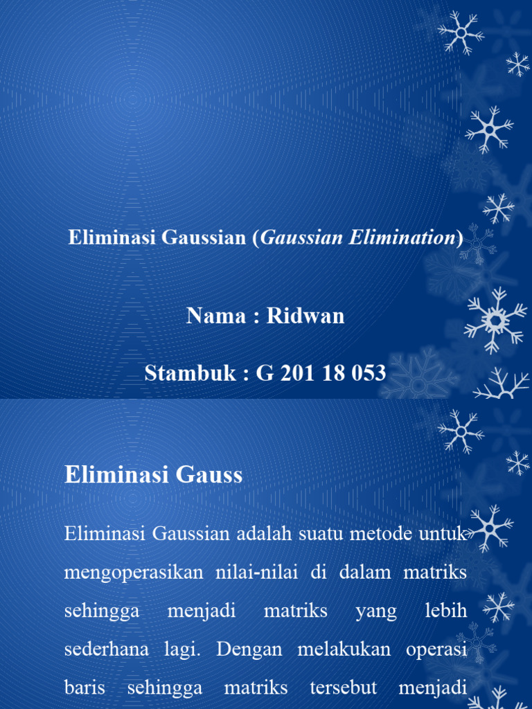 2 eliminasi gaussian gaussian elimination pdf