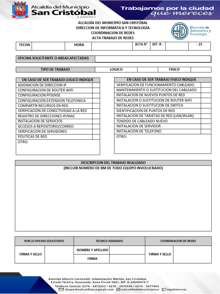 Actas de Trabajo Informatica | PDF | Red de computadoras | Enrutador ...