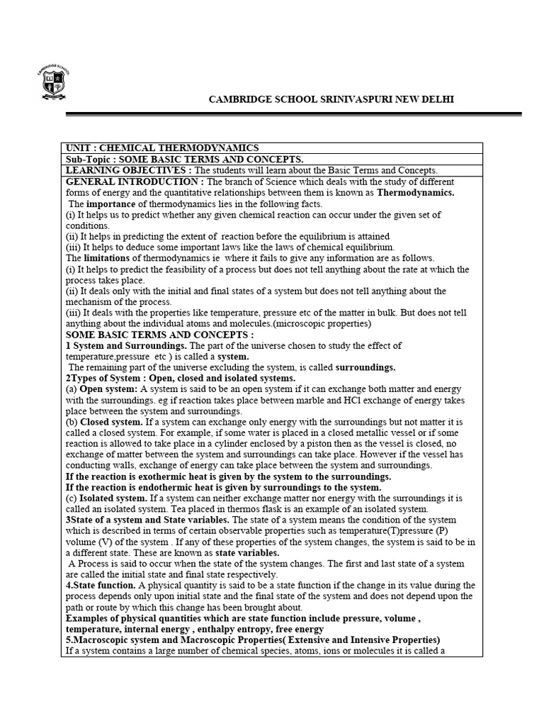 1 thermodynamics some basic terms and concepts pdf thermodynamics