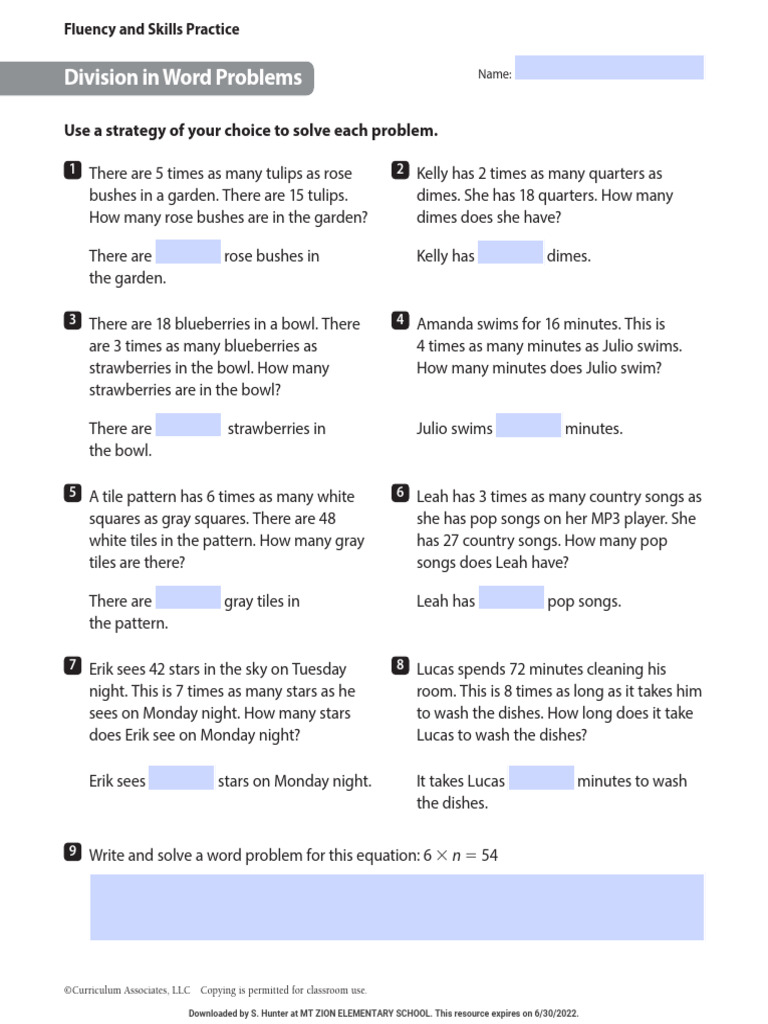 Solving Comparison Word Problems | PDF