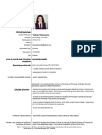 Curriculum Vitae Europass: Informaţii Personale Todoran Oriana-Ioana