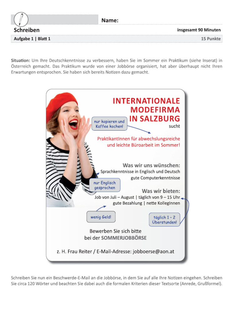 Schreiben b2 Osd | PDF