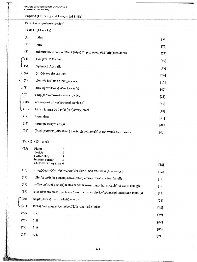 2013 HKDSE ENG Paper 3 - ANS | PDF | Language Arts & Discipline ...