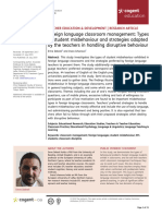 Foreign Language Classroom Management: Types of Student Misbehaviour and Strategies Adapted by The Teachers in Handling Disruptive Behaviour