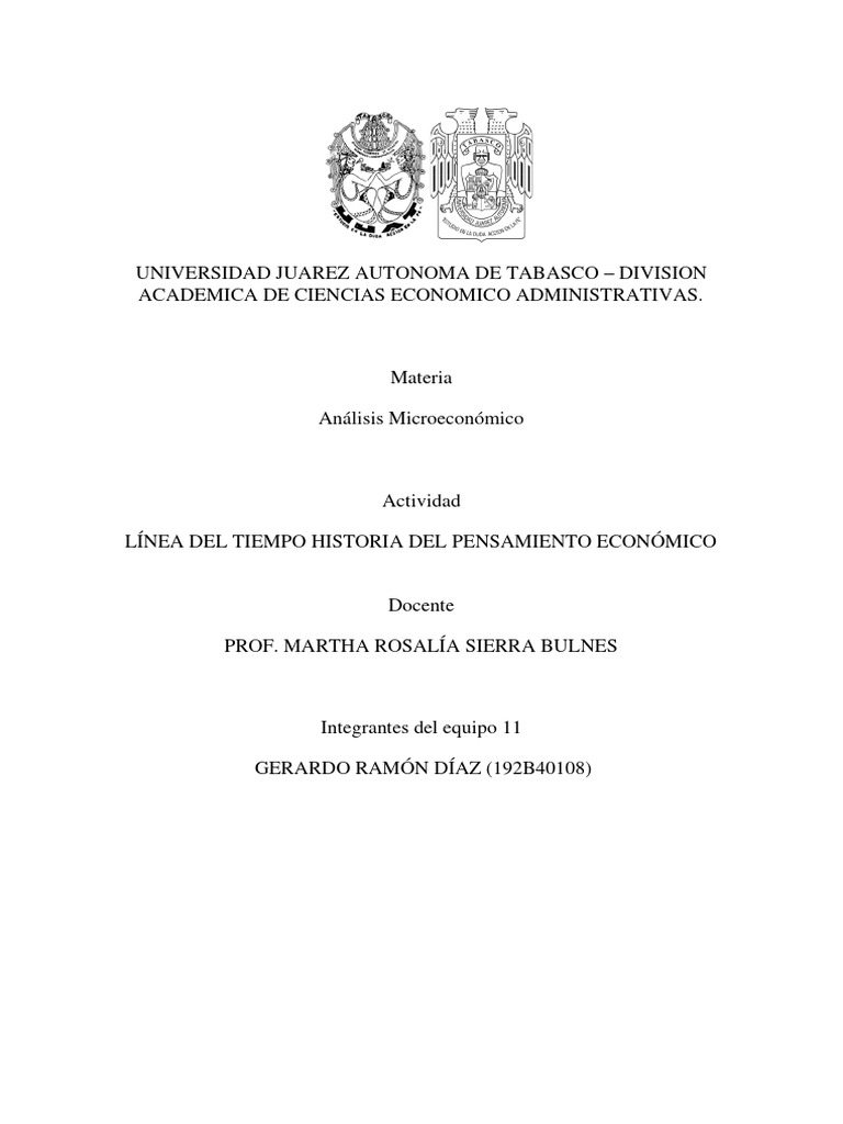 Equipo 11 Línea Del Tiempo Historia Del Pensamiento Económico | PDF