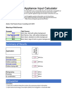 PHPP Appliance Input Calculator