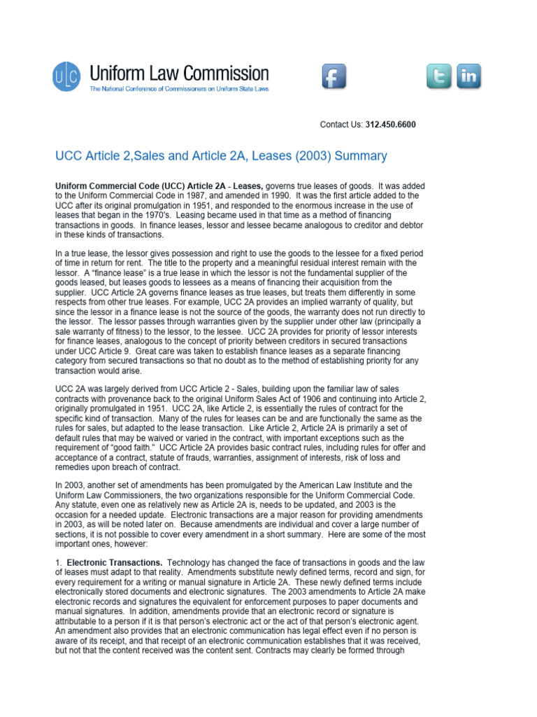 Ucc article 2 sales download free pdf uniform commercial code lease