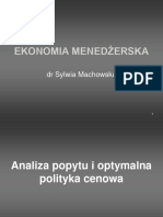 Ekonomia Menedżerska: DR Sylwia Machowska