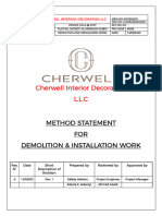 Method of Statement For Demolition & Installation