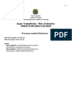 Ação Trabalhista - Rito Ordinário 0000216-88.2020.5.05.0003: Processo Judicial Eletrônico