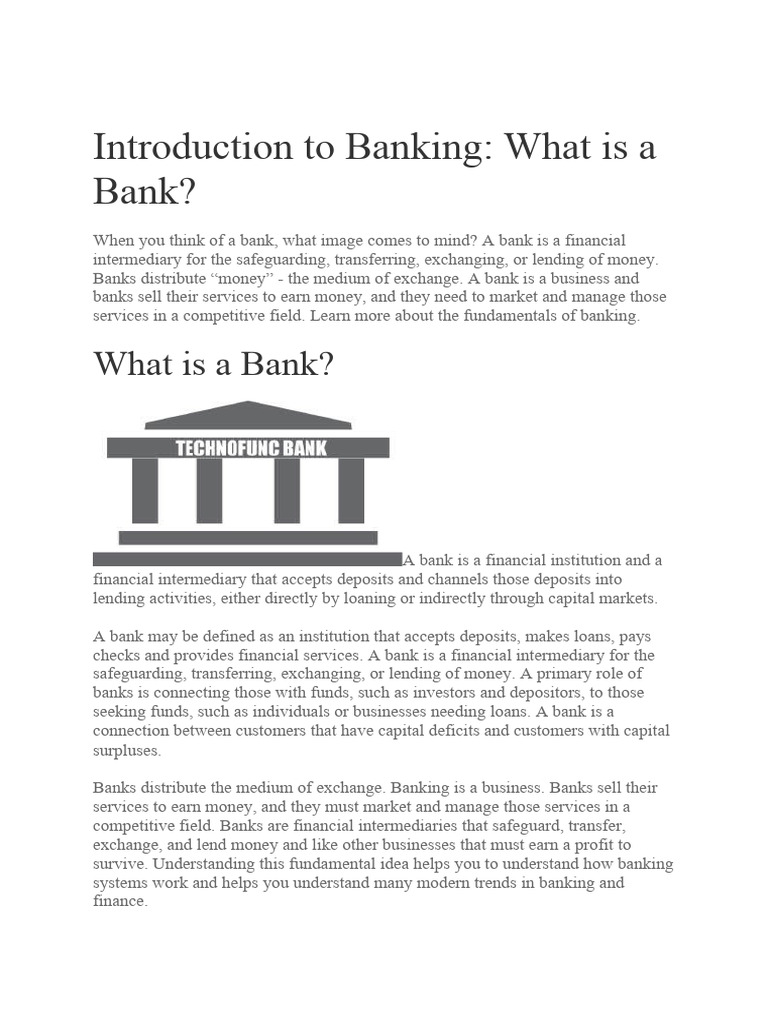 Introduction To Banking | PDF | Transaction Account | Banks