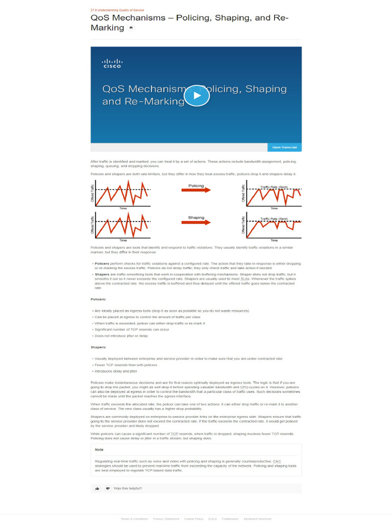 8.QoS Mechanisms Policing, Shaping, and ReMarking Designing For