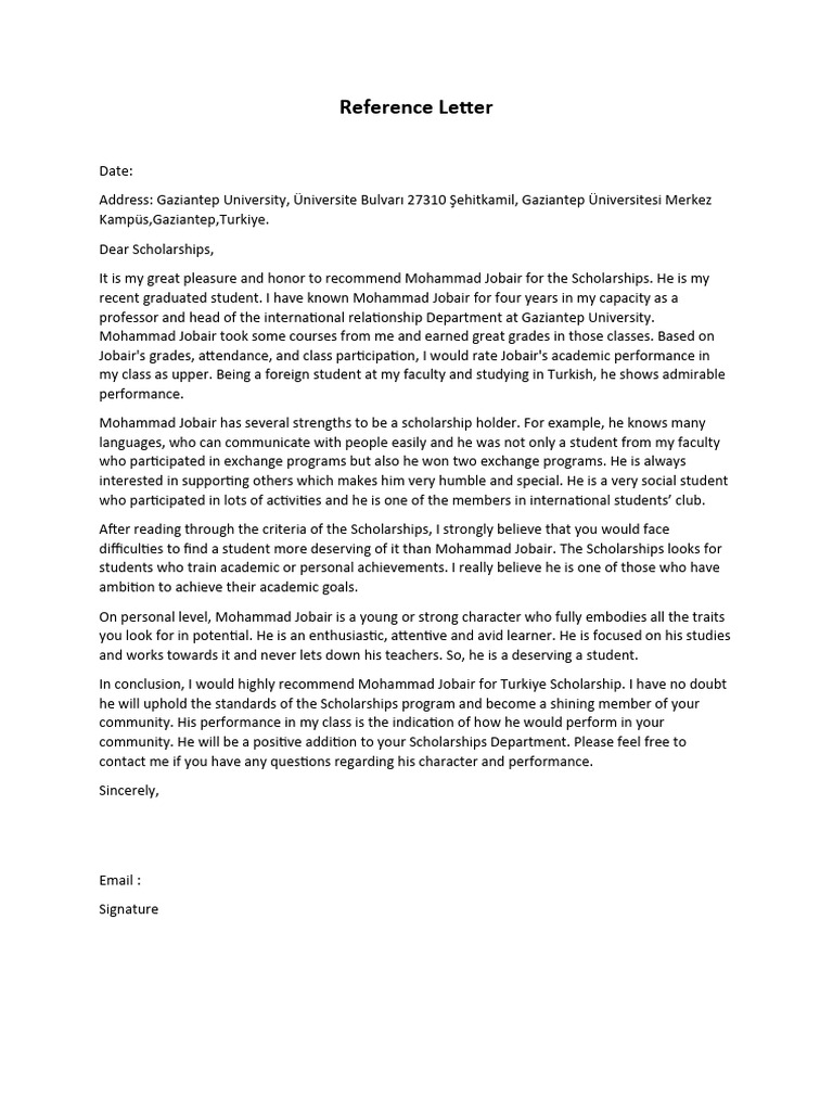 Reference Letter | PDF