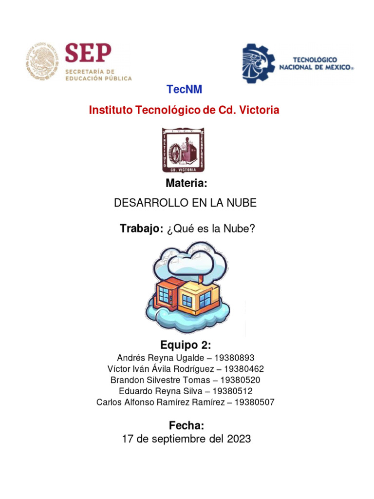 Desarrollo en La Nube Equipo 2 Mapa Conceptual | PDF | Computación en ...