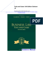 Business Law Texts and Cases 13th Edition Clarkson Solutions Manual