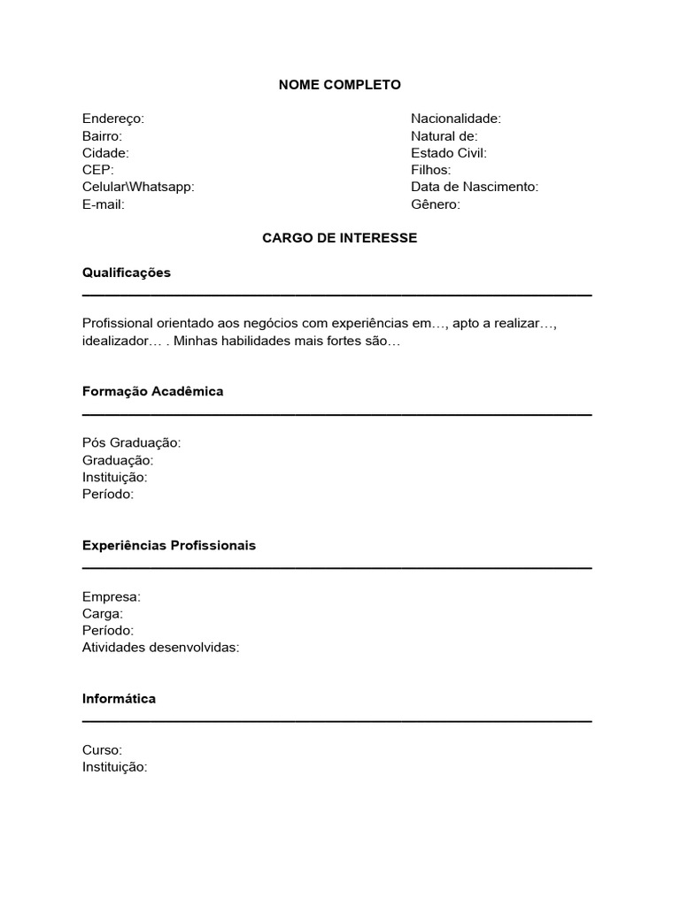 Currículo Padrão com Normas ABNT | PDF | Carreira e Crescimento