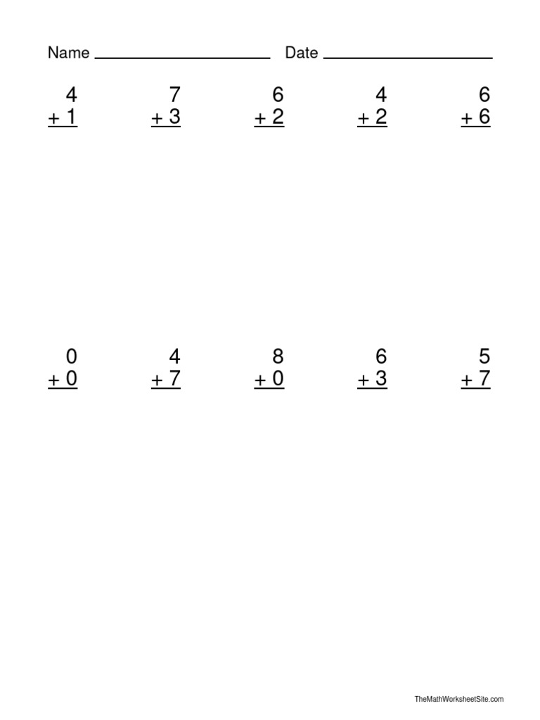 Add numbers up to 20 pdf