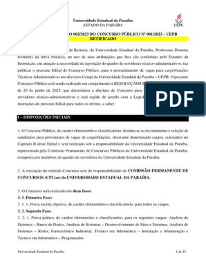 EDITAL DE CONVOCAÇÃO Nº 015/2023 – PROFESSOR SUBSTITUTO – Pró