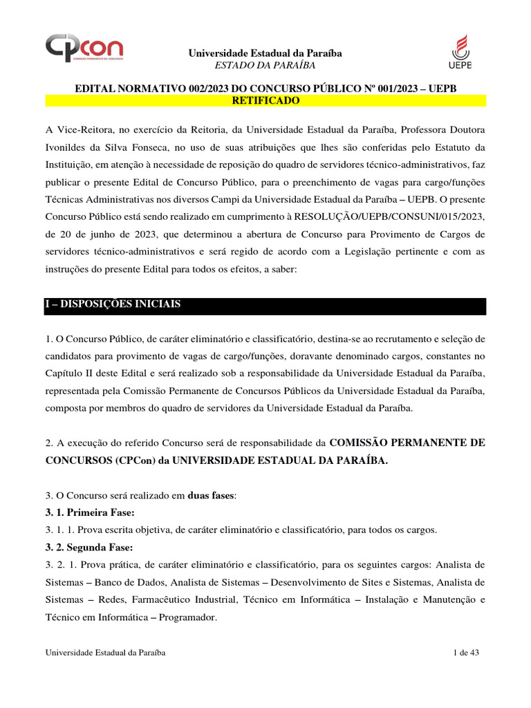 EDITAL DE CONVOCAÇÃO Nº 015/2023 – PROFESSOR SUBSTITUTO – Pró