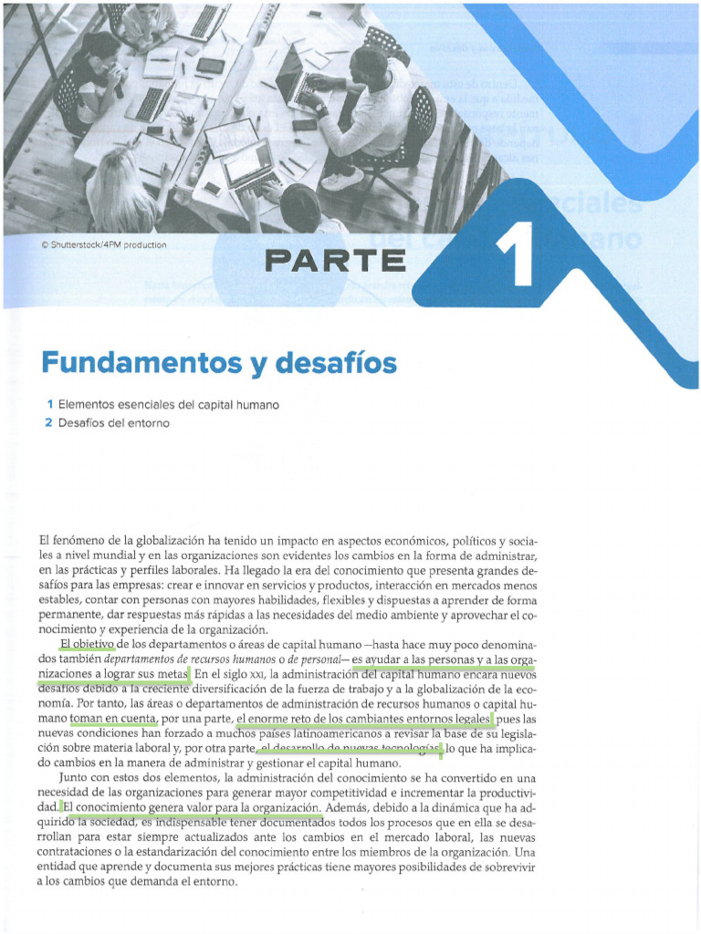 CAP.1 Elementos Esenciales Del Capital Humano | PDF