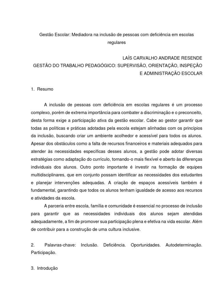 Artigo Gestao Do Trabalho Pedagogico Supervisao Orientacao Inspecao e ...