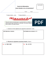 Ecuaciones Lineales Con y Sin Paréntesis