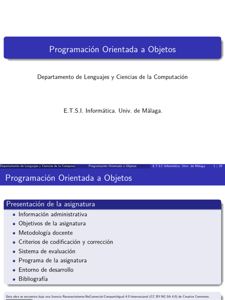 Introducción a la Programación Orientada a Objetos | PDF | Objeto ...