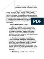 Types of Short Term Loans: A